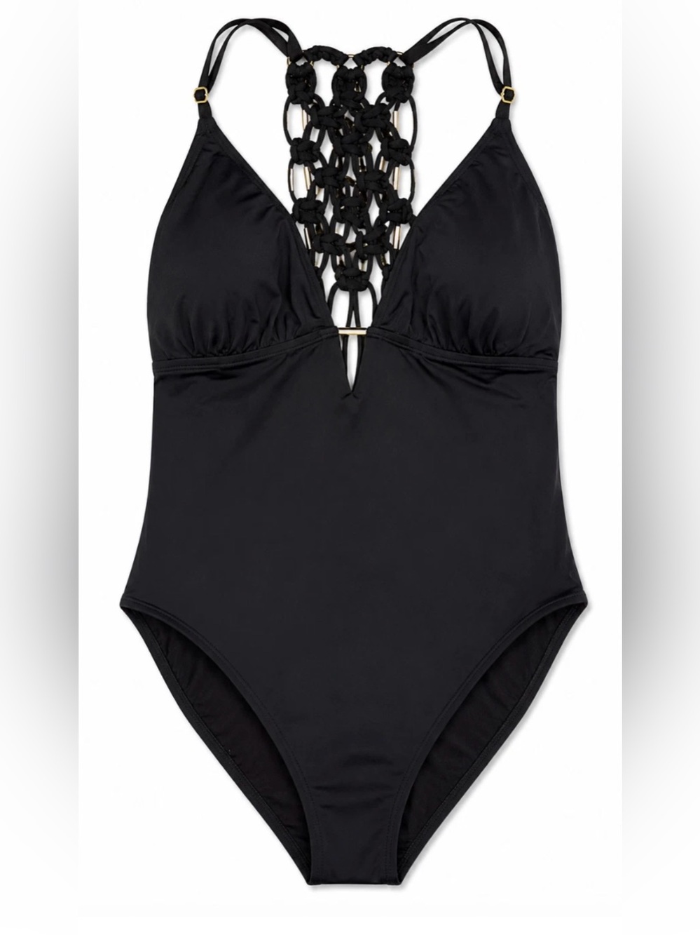 NWT BLEU ROD BEATTIE LA COTE D'AZUR MACRAME ONE PIECE SWIMSUIT SZ 12